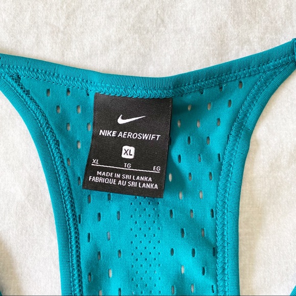 NIKE Aeroswift Dri-Fit Mesh Racerback Tank Top Teal XL NEW NWOT - Picture 3 of 7
